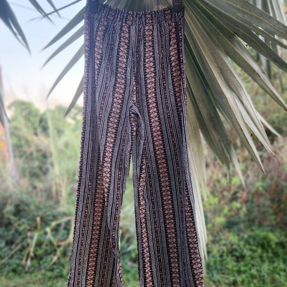 Target Xhilaration Bohemian Tribal Print Wide Leg Hippie Pants S- MULTICOLOR - Picture 3 of 5